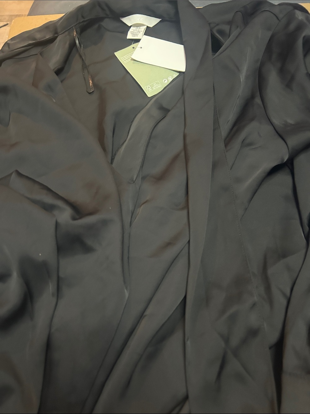 H&M Black Satin Blouse